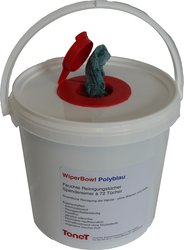 WiperBowl Feuchtreinigungstücher Polyblau, Spendereimer à 72 Tücher