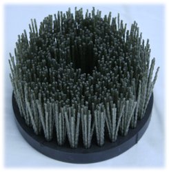 Brosse à disque Ø130mm/69mm, M14 filetage, poils PP 50mm 4 rangs / grain 60