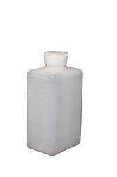 Bouteille carrée vide 250ml transparente, avec bouchon standard et insert pour seringue