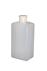 Bouteille carrée vide de 1000ml transparente, avec bouchon standard et insert pour seringue